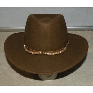 Stetson Crushable Auburn Men’s Small/Medium Wool Felt Cowboy Hat Brown USA